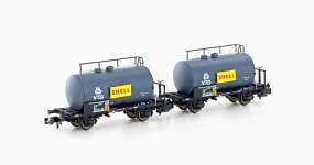 Hobbytrain H24831 - N 2-tlg.Leichtbau-Kesselwagenset der DB/VTG/Shell; Ep. IV